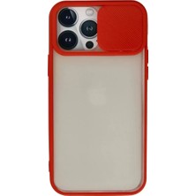 LTG Nova Iphone 13 Kılıf Palm Buzlu Kamera Sürgülü Silikon - Kırmızı