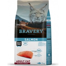 Bravery Somonlu Tahılsız Kedi Maması 7 kg Premium Kalite Kısırlaştırılmış Yetişkinler İçin