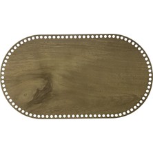 Ala Depo Oval Ahşap Sepet Tepsi Tabanı Açık Meşe 40 x 22 cm 3mm MDF Çift Yüz Dayanıklı Malzeme