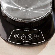 Karaca Çaysever 3 In 1 Konuşan Cam Çay Makinesi Su Isıtıcı ve Mama Suyu Hazırlama 1700W Black