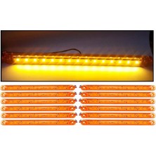 Ahmet Otomotiv (12 Adet) Parmak LED Sarı Renk 24CM 15LED 12V-24V