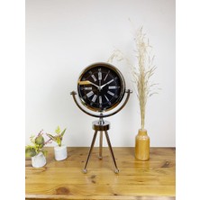 Özgün Adım Krom Metal Mini Tripod Roma Rakamlı Masa Saati 45×26 cm
