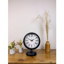 Özgün Adım Siyah Metal Modern Masa Saati 25×20 cm