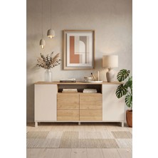 Robin Home Urban Konsol 4 Kapaklı 2 Çekmeceli Ahşap Ayaklı 180CM Kumsal-Sepet