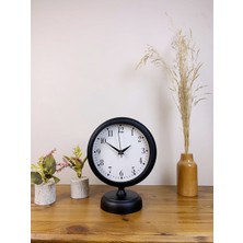 Özgün Adım Siyah Metal Masa Saati 25×20 cm