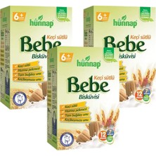 Hünnap Keçi Sütlü Bebek Bisküvisi 400 gr x 3 6+ Yaş İçin Besleyici Bisküvi