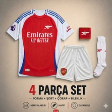 Andream Arsenal Odegard Çocuk Futbol Forması Forma Şort Çorap Bileklik 4 Parça