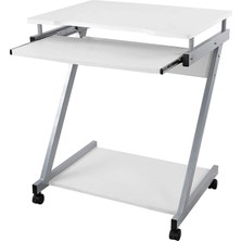 Dora Shopping Çalışma Masası, 4 Tekerlekli Bilgisayar Masası, Pc Masası, Pürüzsüz Klavye Uzatma, Kolay Montaj, Yer