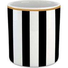 Dora Shopping Vıvas Dikey Çizgili Espresso, Kahvesi Fincanı - Kulpsuz Bardak