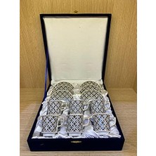 Güral Porselen El Dekoru 6 Kişilik Türk Kahve Fincan Takımı