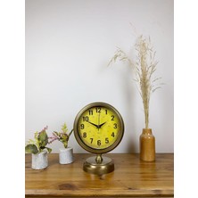Özgün Adım Eskitme Metal Vira Masa Saati 25×20 cm