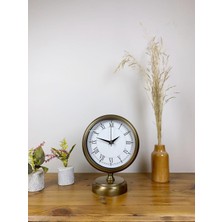 Özgün Adım Eskitme Metal Retro Masa Saati 25×20 cm