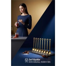 Marsilyan 8'li Lüks Gold Zamak Ölçü ve Baharat Kaşığı Seti - Özel Tasarım 722902