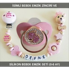 PremiumPort Renkli Emzik Zinciri ve Silikon Emzik Seti, Şık ve Güvenli Bebek Aksesuarı