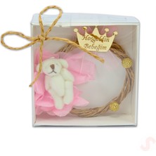 PremiumPort Sevimli Ayıcıklı Hoşgeldin Bebeğim Pano 7cm, Pembe, 1 Adet