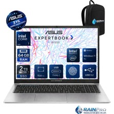 Asus Expertbook P1503CVA Intel® Core™ 7-240H 64 GB Ddr5 2 Tb SSD 300NITS 15.6" Fhd Windows 11 Pro Taşınabilir Bilgisayar | 3 Yıl Yerinde Garanti C716512G0DRNP27