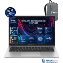Asus ExpertBook P1403CVA Intel® Core™ 7-240H 80 GB DDR5 512 GB SSD 300NITS 14" FHD Windows 11 Pro Taşınabilir Bilgisayar | 3 Yıl Yerinde Garanti C716512G0DRNP29
