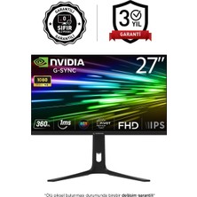 Rampage Ellıpse EL27R360F 27 360Hz 1ms Boe IPS Fhd Freesync/g-Sync Rgb Pivot Siyah Flat Oyuncu Monitörü