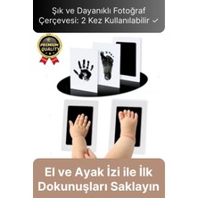 PremiumPort Iki Kullanımlık Evcil Hayvan ve Bebek El-Izi Fotoğraf Çerçevesi Seti