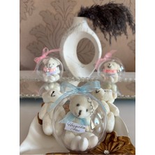 PremiumPort Kürek Ayıcık Anahtarlık ve Badem Şekeri 10'lu Set, Baby Shower Hediği