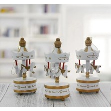 PremiumPort Mini Atlı Karınca Seti, Nostaljik Beyaz Süs Eşyası, 6'lı Paket