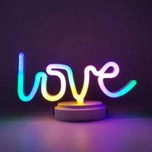 Marsilyan Neon Işıklı Love Yazılı Masa Gece Lambası