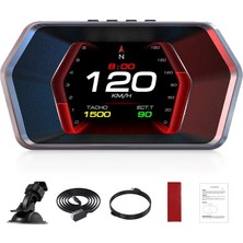 OEMTR Ally P17 Hud Obd2 &amp; Gps Çift Sistemli Araç Bilgisayarı | Dijital Kilometre Su ve Yağ Sıcakl