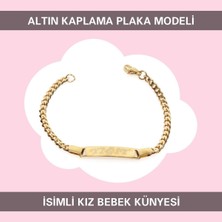PremiumPort Sevimli Kız Bebek Altın Kaplama Nazar Boncuklu Ismiyle Künye