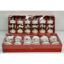 PremiumPort El Yapımı Mini Atlı Karınca 6'lı Set, Nostaljik Ahşap Süs Eşyası