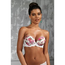 Hobilinka Gardenia Big Size Plunge Bra, Ekru Konforlu ve Şık Sütyen