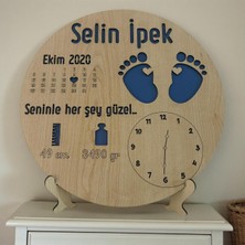 PremiumPort Yeni Doğan Isime Özel Doğum Panosu, Ayak Izi Hediyesi, Standlı ve Asılabilir