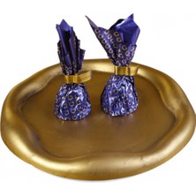 Özbience Şekerlik Sunumluk, Drajelik Dekoratif Tabak, Altın Eskitme, Şık Tasarım