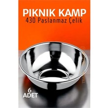 Marsilyan Paslanmaz Çelik Yemek Tası Çorba Kasesi Kamp Piknik Tabağı 6 Adet 721503