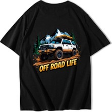 Brz Collection Unisex Oversize Off Road Life T-Shirt Siyah