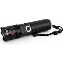 Hobilinka Bedotech Bd-5 30W Tg LED Alüminyum Alaşımlı Zoomlu Type-C Dijital Göstergeli Şarjlı El Feneri