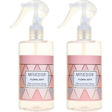 Misedor 2'li Set Floral Soft Oda Kokusu ve Çamaşır Parfümü 330 ml Pudra Soft Kumaş ve Oda Spreyi