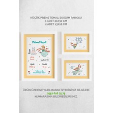 PremiumPort Küçük Prens Temalı Kişiye Özel Bebek Doğum Bilgileri Ahşap Çerçeve Seti