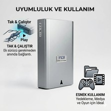 Inca EXT-28TB 28TB Destekli 3.5'' Sata HDD/SSD Harici Disk USB 3.0/3.1 – Alüminyum Kasa (Windows & Macos Uyumlu)