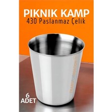 Marsilyan Paslanmaz Çelik Bardak Seti Kamp Piknik Bardağı 6 Adet  721504