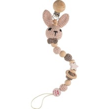 PremiumPort Pembe Amigurumi Tavşancık Emzik Zinciri, Sevimli ve Güvenli Tasarım