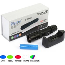 Nemere 10W 2000 Lümen 4 Renkli Güçlü LED El Feneri Yüksek Performans Aydınlatma WT-605