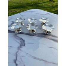 Özbience 6'lı Dalga Desenli Gümüş Kahve Yanı Lokumluk ve Makaronluk Seti