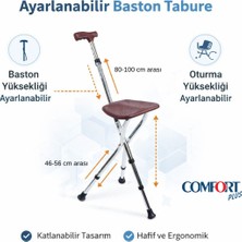 PremiumPort Ayarlanabilir Oturaklı Baston, Konfor ve Güvenle Kullanım Sağlar