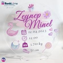 PremiumPort Sevimli Pleksi Kapı Süsü, Doğum Tarihli, Bebek Odası Dekorasyonu