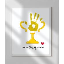 PremiumPort Minimal Bebek Ödül Kupası ve El Ayak Izi Hatıra Seti (Unisex 2)