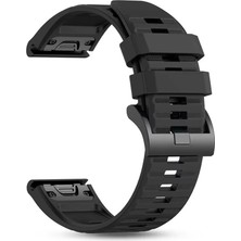 CaseOnn Garmin Descent MK2S Kordon Silikon Quickfit Özellikli Yedek Kayış Siyah