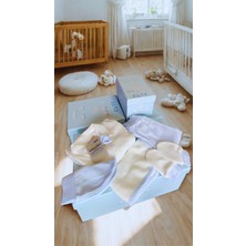 PremiumPort Mavi Kuzular Bebek Kutusu 5'li Set, Yenidoğanlar Için Şirin Hediyelikler