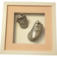 PremiumPort Bebek El ve Ayak Izi Heykel Kalıp Seti, 3 Boyutlu, Beyaz Çerçeveli