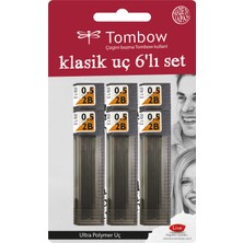 TOMBOW MİN 0.5 mm 2B Kurşun Kalem Ucu 6 Adet Ultra Polymer Set Renk Seçeneği ile