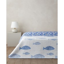 English Home Pesca Wave  Tek Kişilik Çok Amaçlı Örtü 160x220 cm Mavi